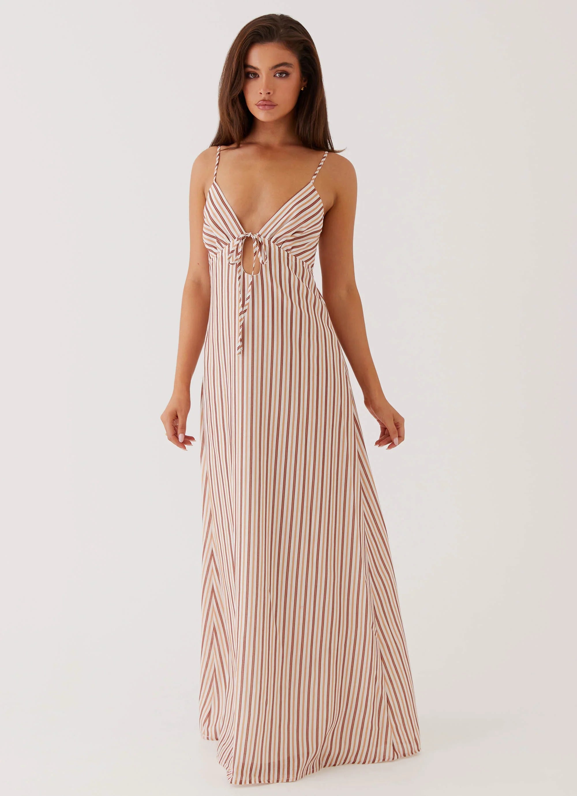Robe longue en lin Flora - Rayures fruits de la passion