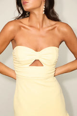 Robe courte bustier Briar jaune clair à découpes
