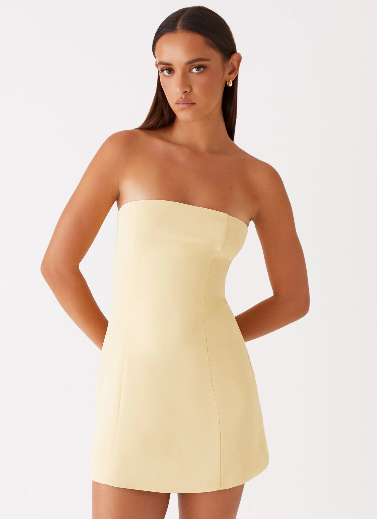 Mini-robe bustier Ayanna - Jaune