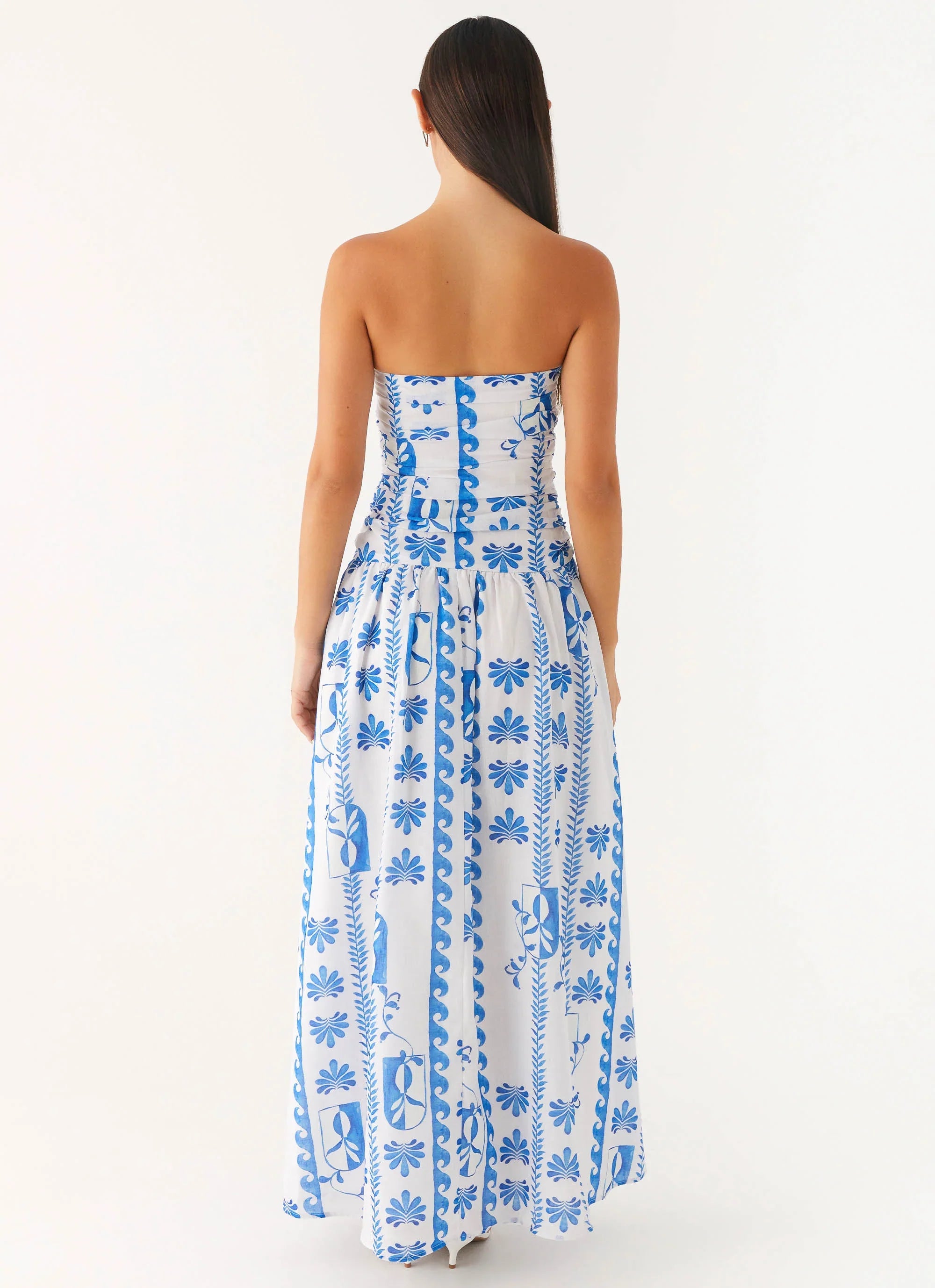 Robe longue Carmel - Vague fleurie