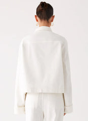 Veste en jean oversize Back Again - Blanc