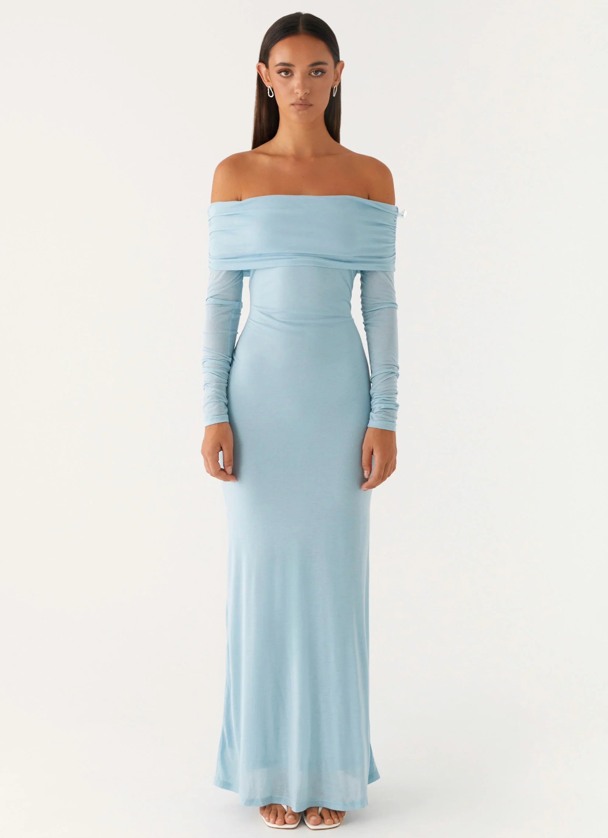 Robe longue Cocoa à manches longues - Bleu