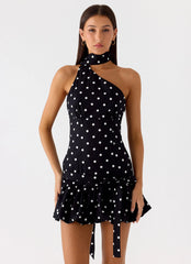 Mini-robe Belina à pois noirs