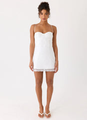 Mini-robe en dentelle Aloura - Blanc