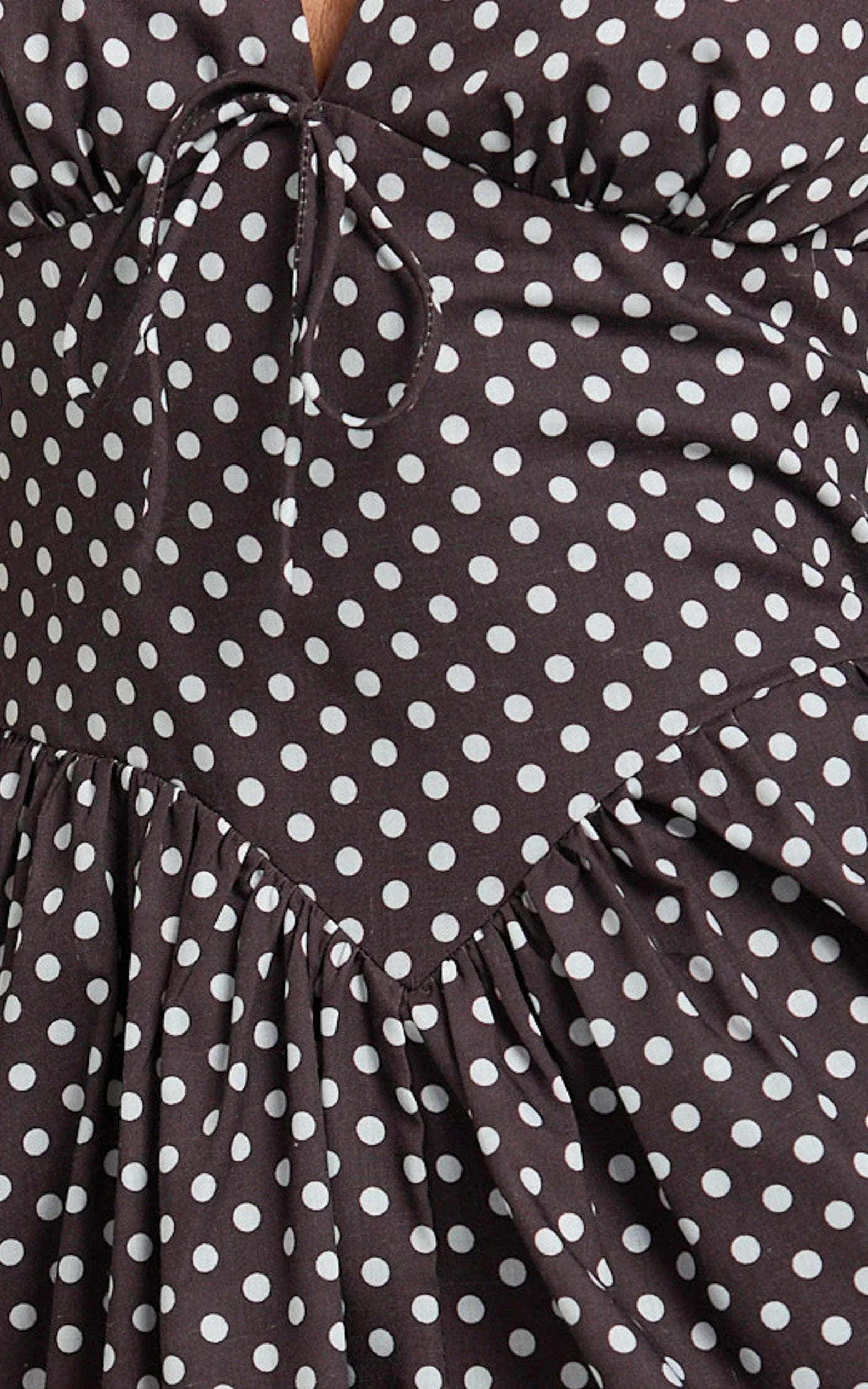 Robe midi Abby - Robe à encolure en pois chocolat