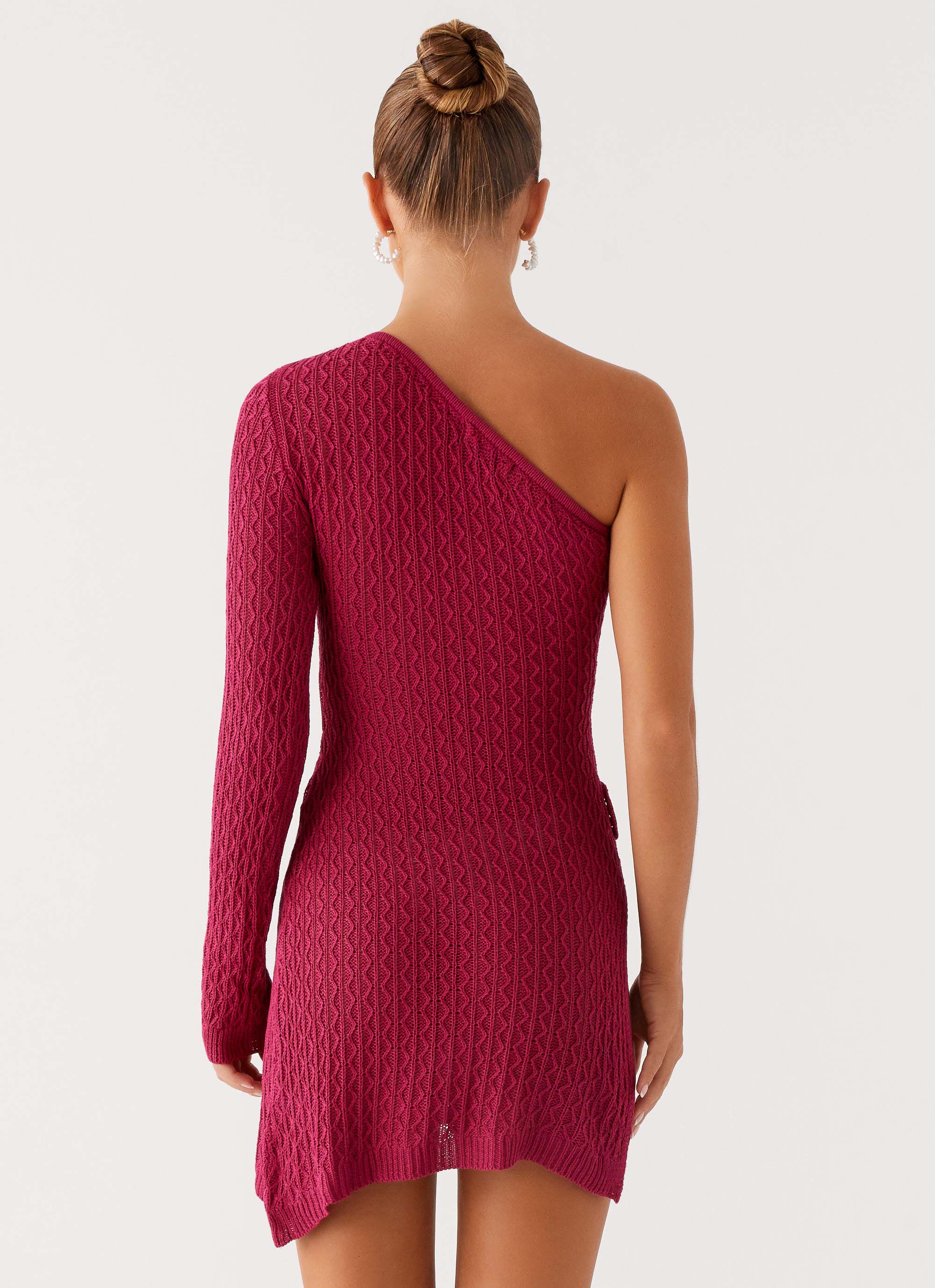 Mini-robe en maille Medda - Rose vif