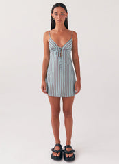 Mini-robe en lin Flora – Rayures côtières
