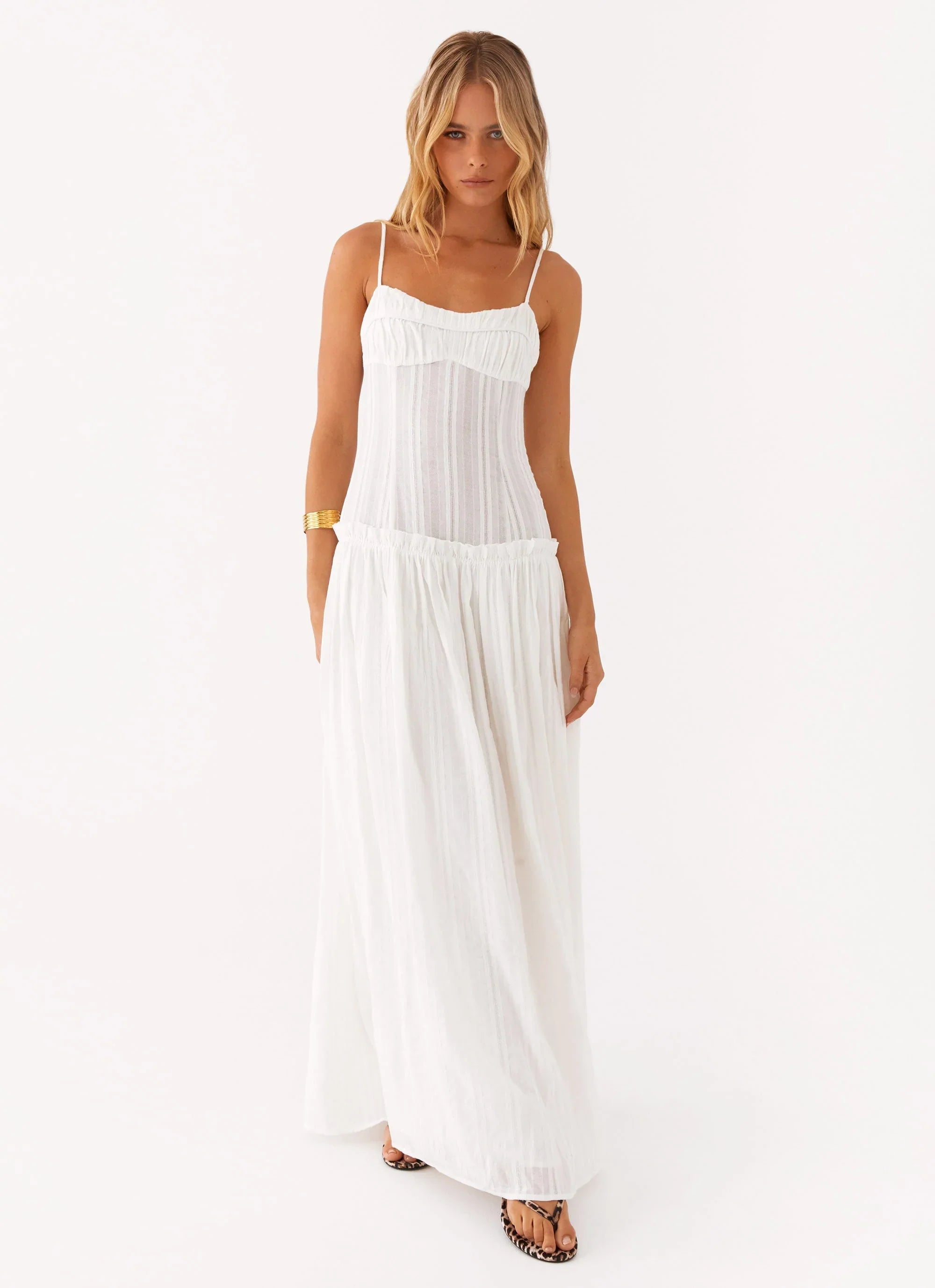 Robe longue taille basse Jacinda - Ivoire