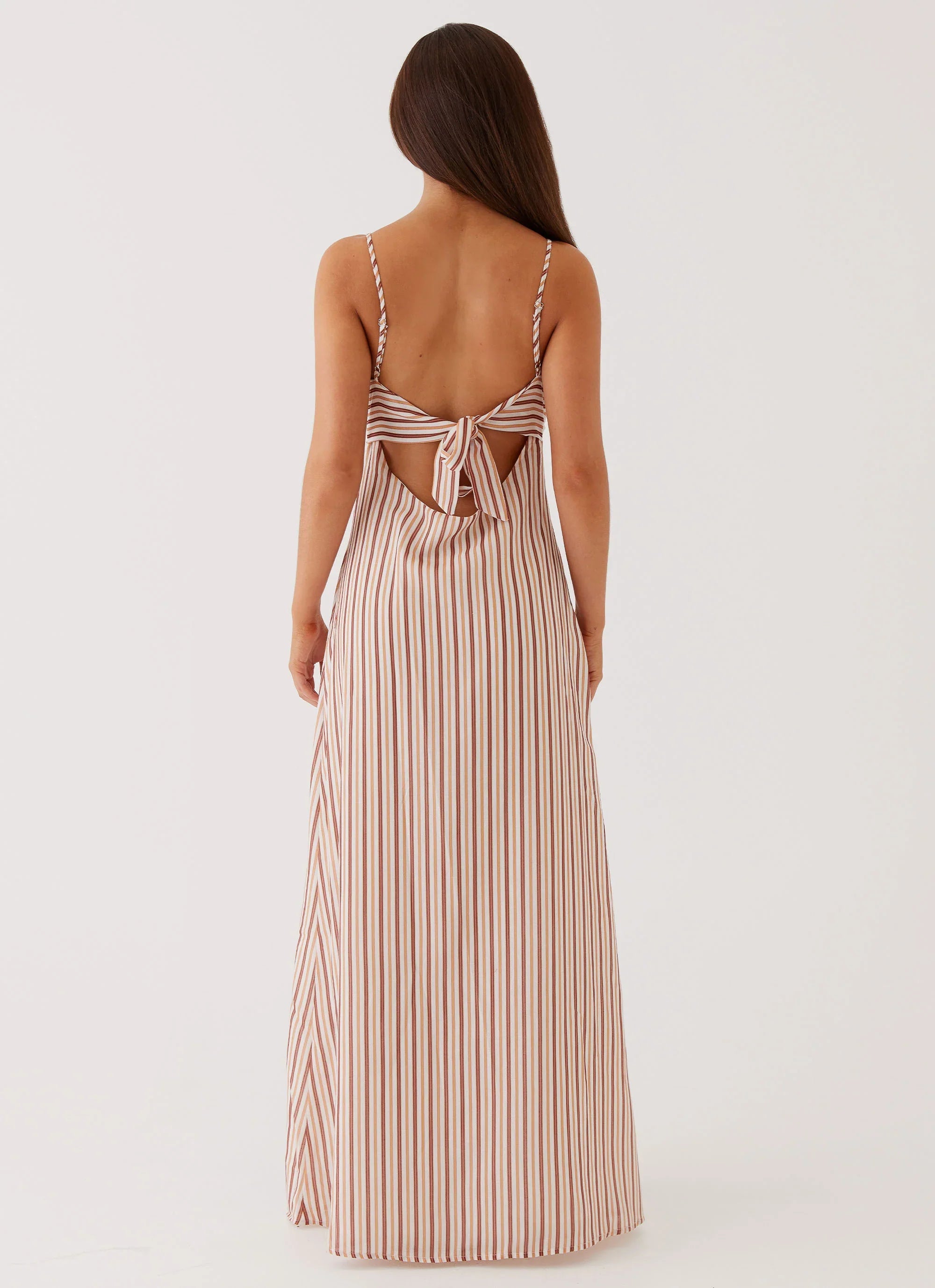 Robe longue en lin Flora - Rayures fruits de la passion