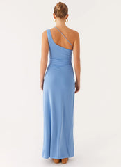 Robe longue Larisa - Bleu bleuet