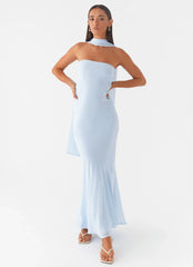 Robe longue Under The Pagoda - Bleu