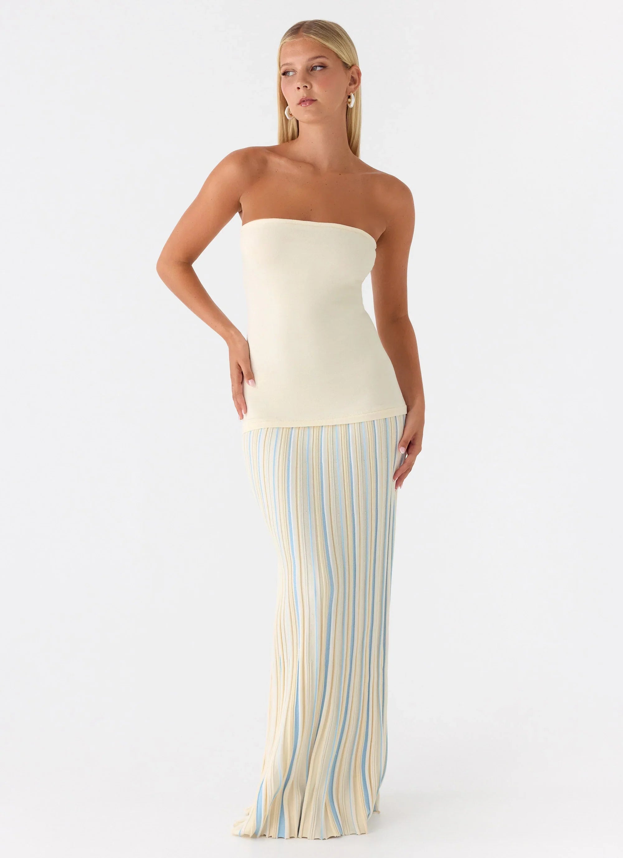 Robe longue en tricot Otillie - Jaune