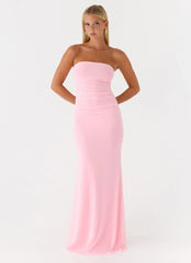 Robe longue bustier Iroha - Rose