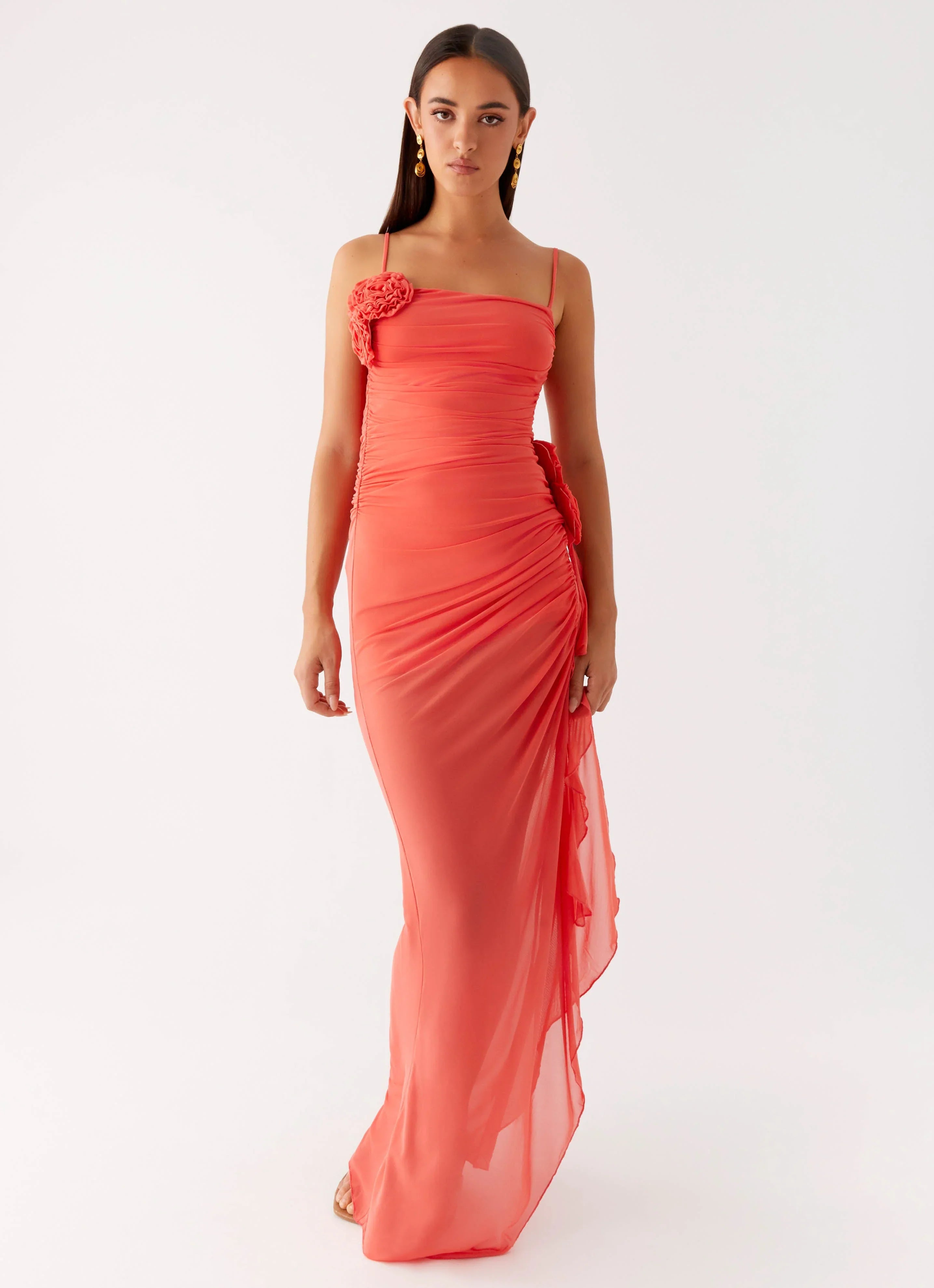 Robe longue Louana – Corail