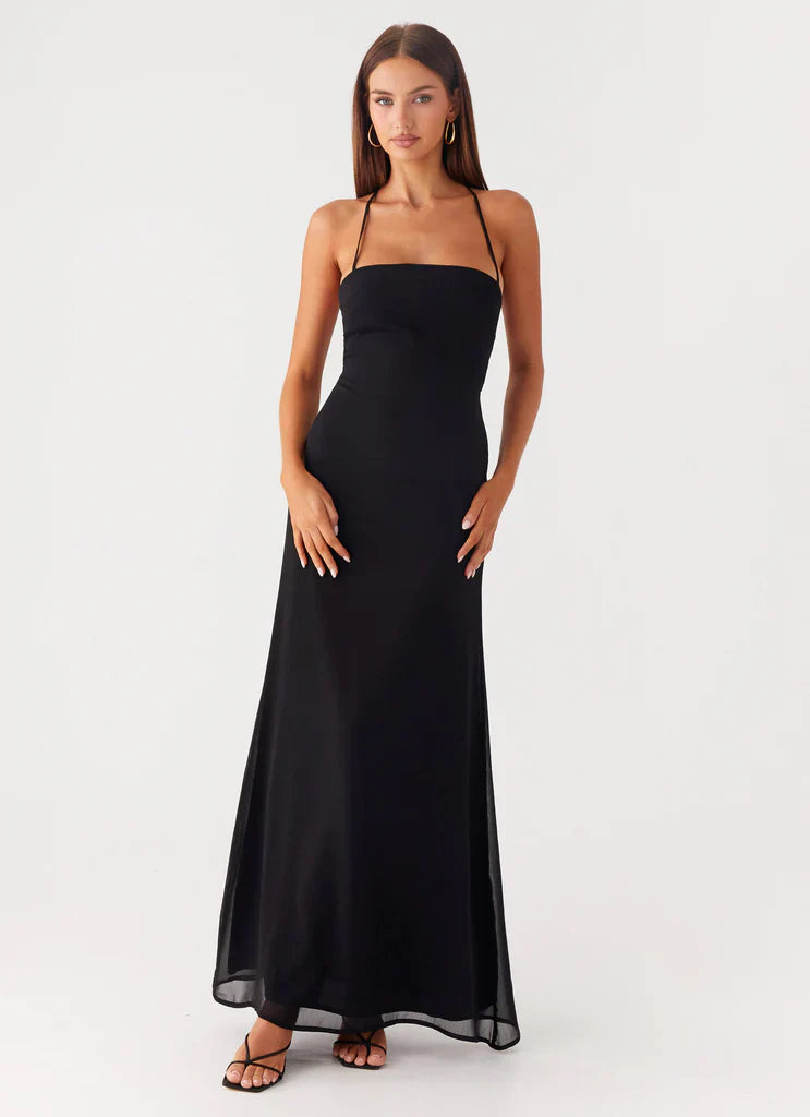 Robe longue Peggy - Noir