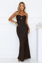 Robe longue bustier Silken Aurora noire