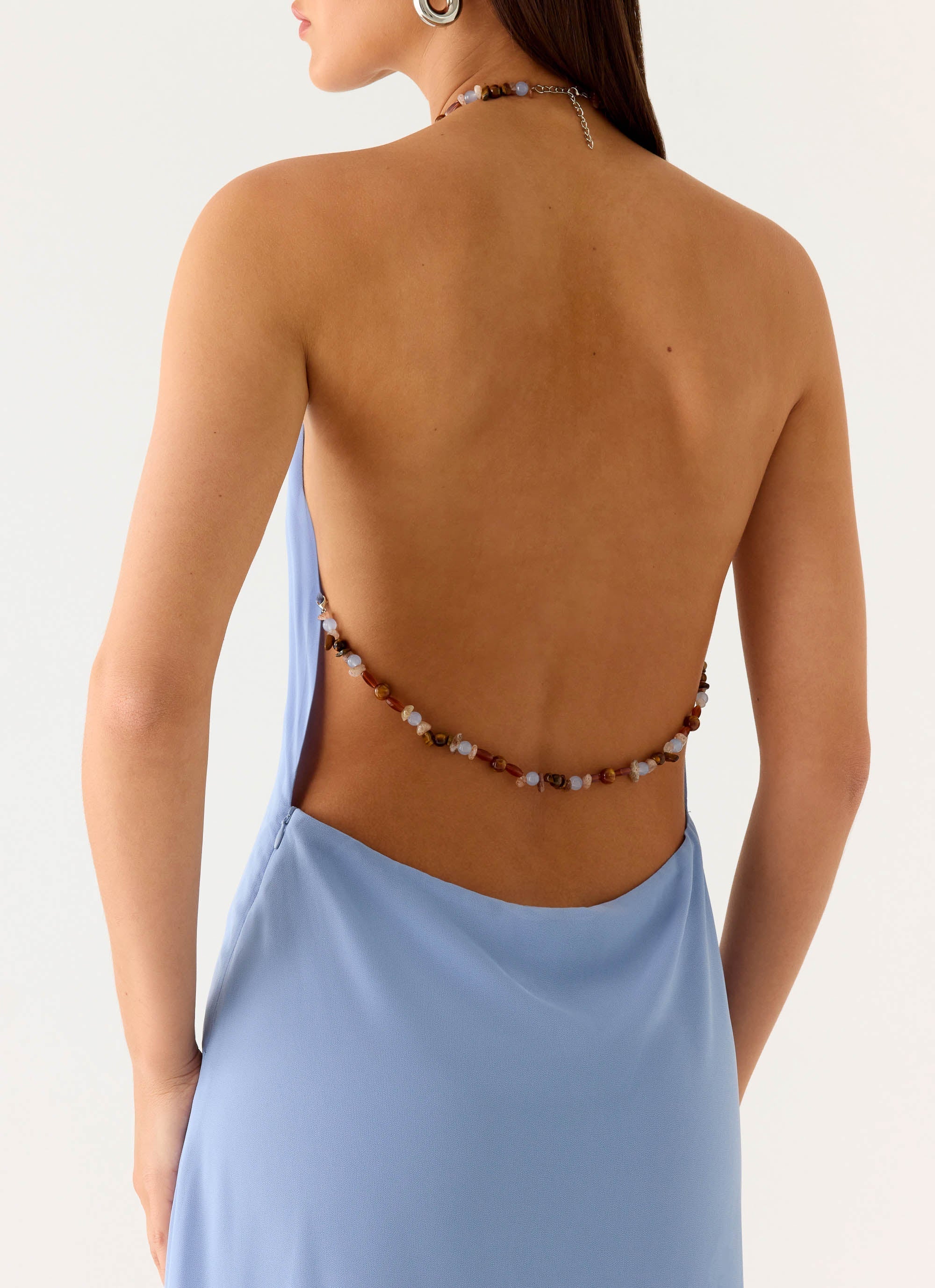 Robe longue Le Soleil Halter - Pervenche
