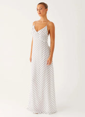 Robe longue Harri - Pois blancs