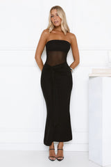 Robe longue bandeau en mesh Kissable noire