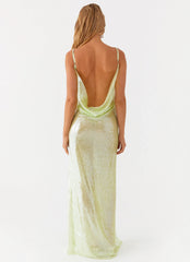 Robe longue à sequins Higher Level - Menthe