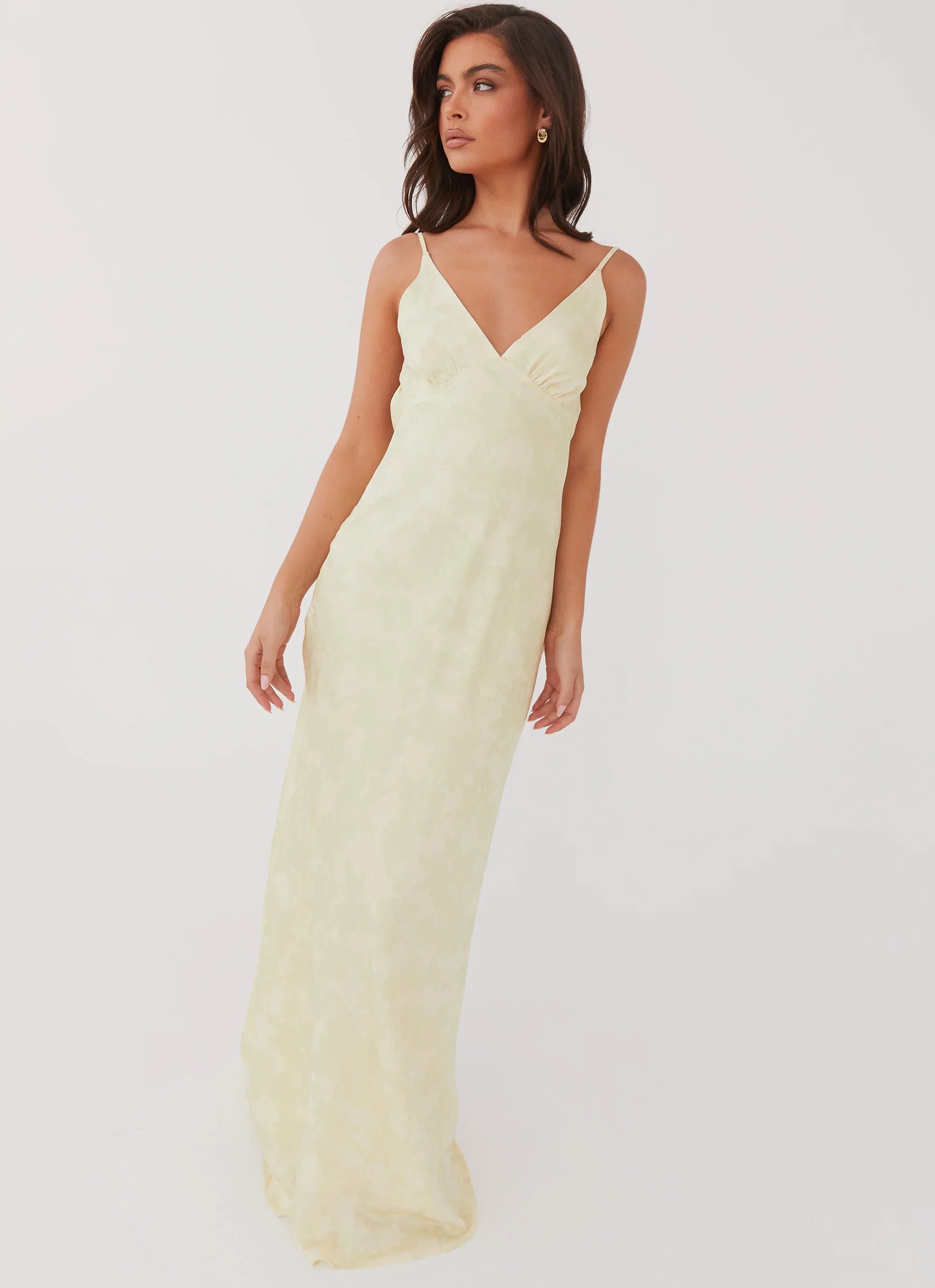 Robe longue Sorrento Sun – Imprimé floral jaune