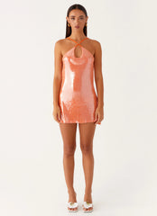 Robe Courte Dos Nu Énergie Radiante - Orange