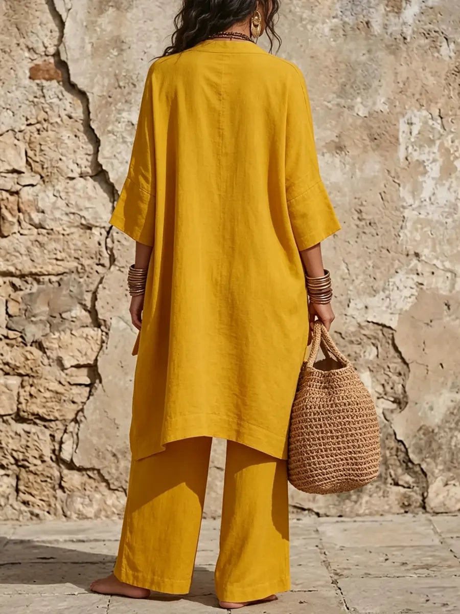 Women's Bohemian Style Loose And Comfortable Cotton-linen Set