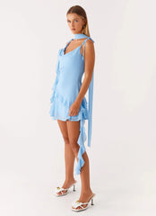 Robe courte Carina - Bleu