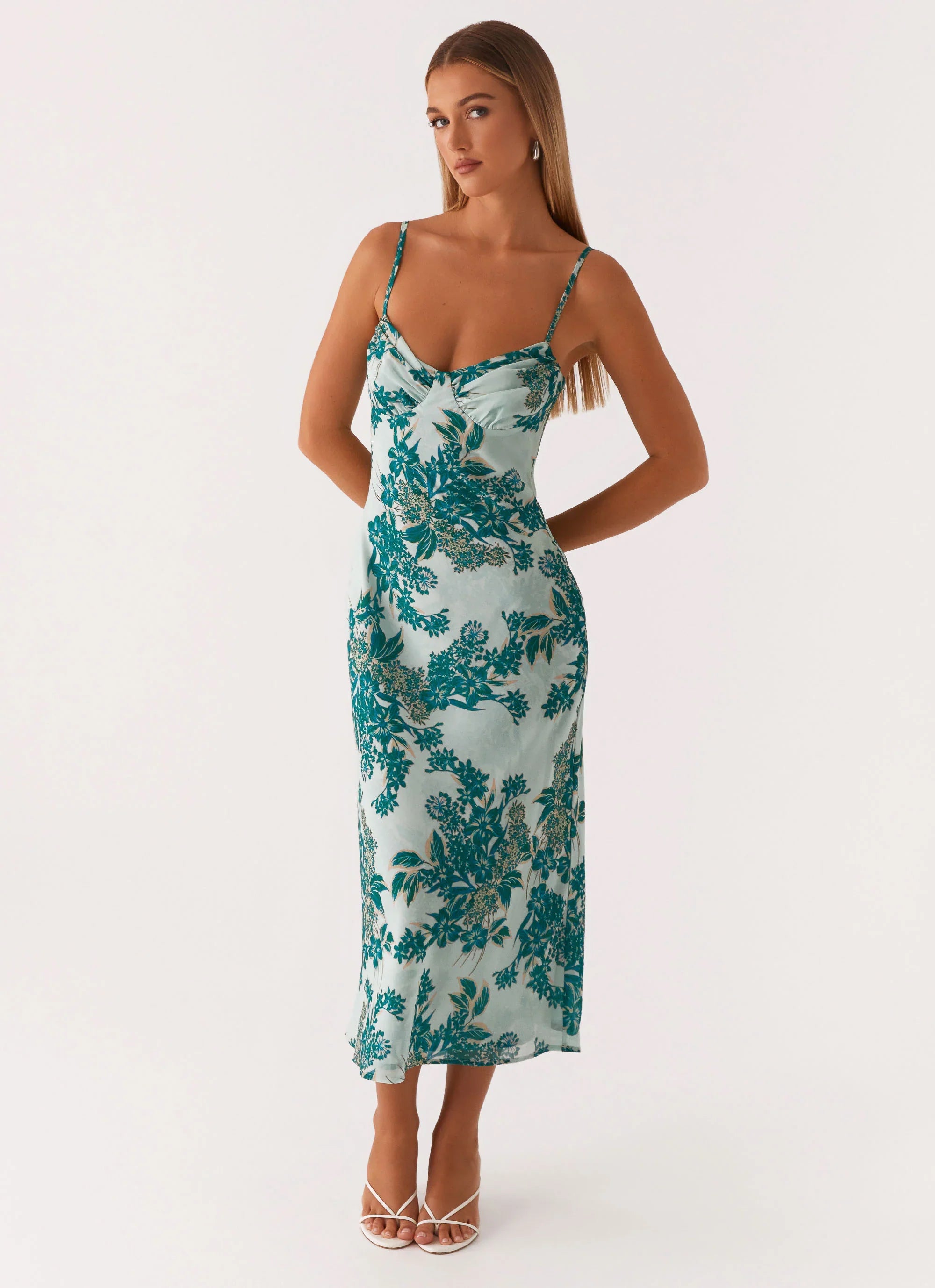 Robe Midi Love Song - Imprimé Floral Nuage de Rêve
