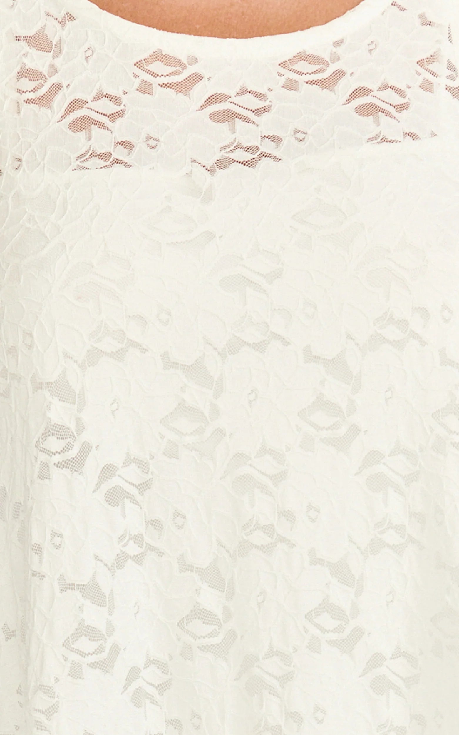 Robe longue Bella – Robe droite en dentelle blanc cassé