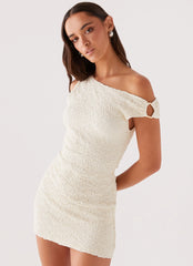 Robe mini épaules dénudées Farah - Blanc
