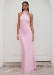 Robe longue écharpe Keena - Rose