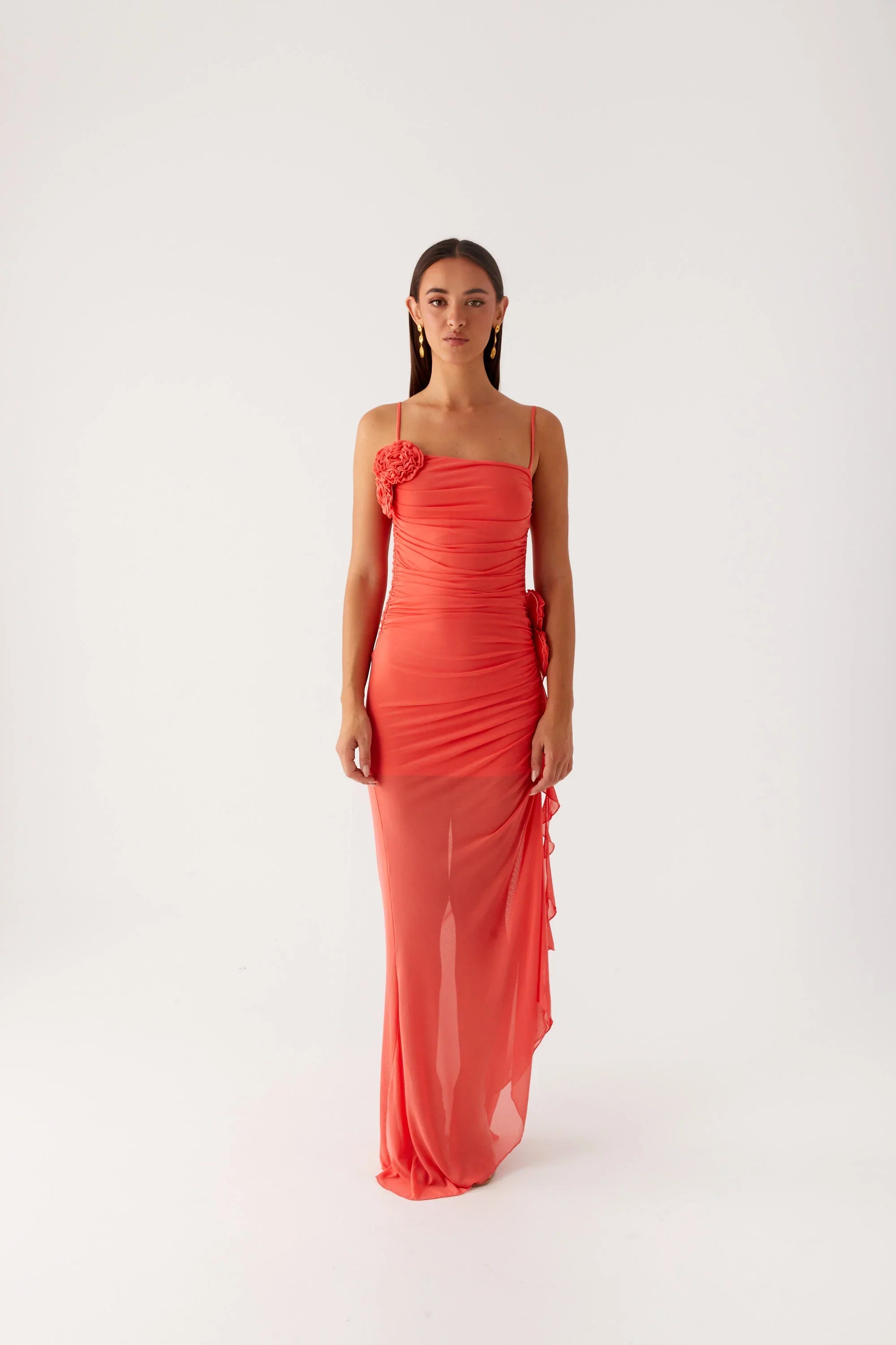 Robe longue Louana – Corail