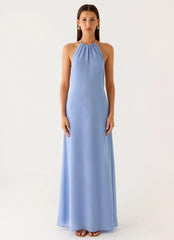 Robe longue Le Soleil Halter - Pervenche
