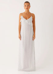 Robe longue Harri - Pois blancs