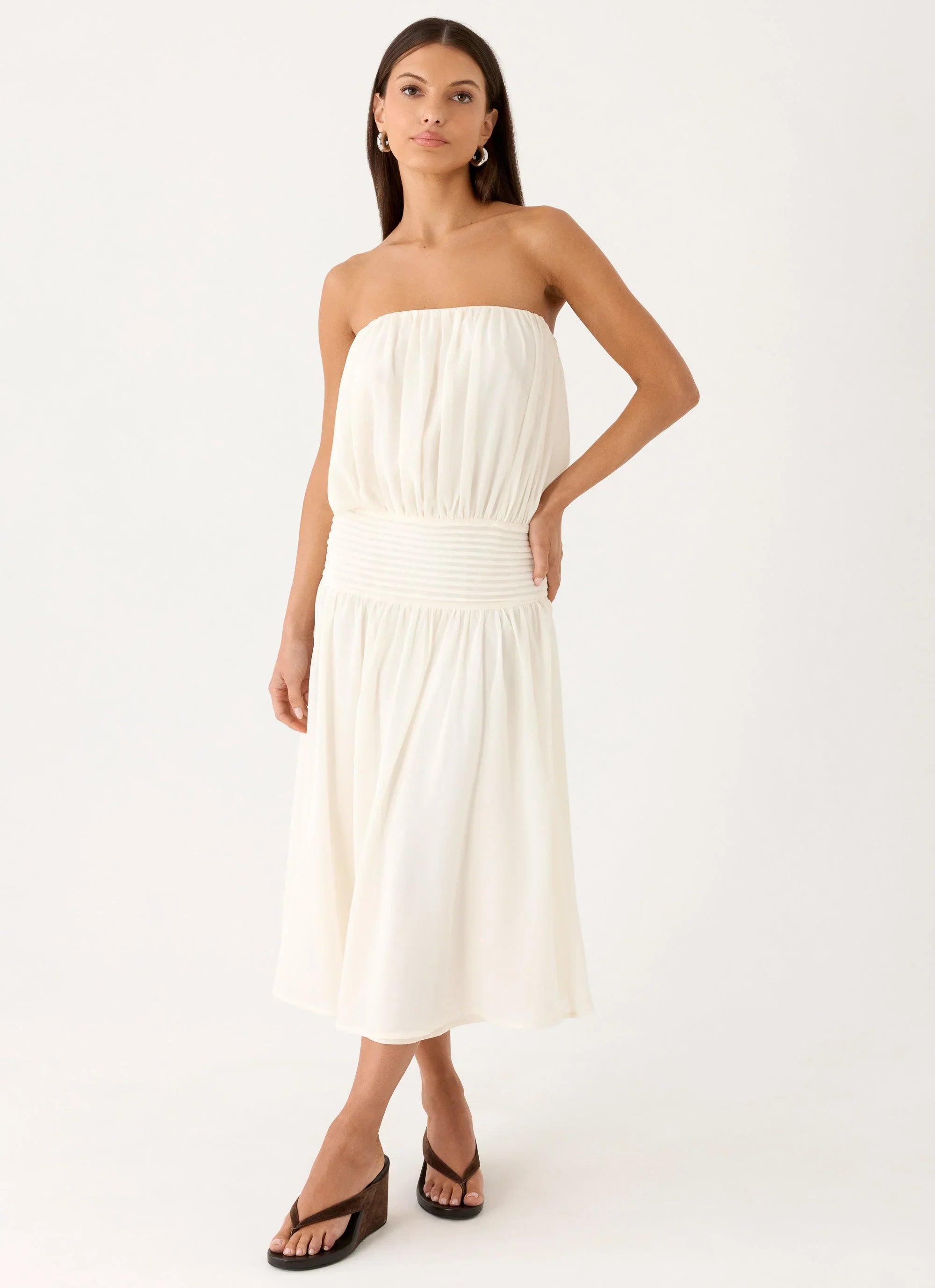Robe longue Calanthe - Ivoire