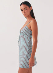 Mini-robe en lin Flora – Rayures côtières