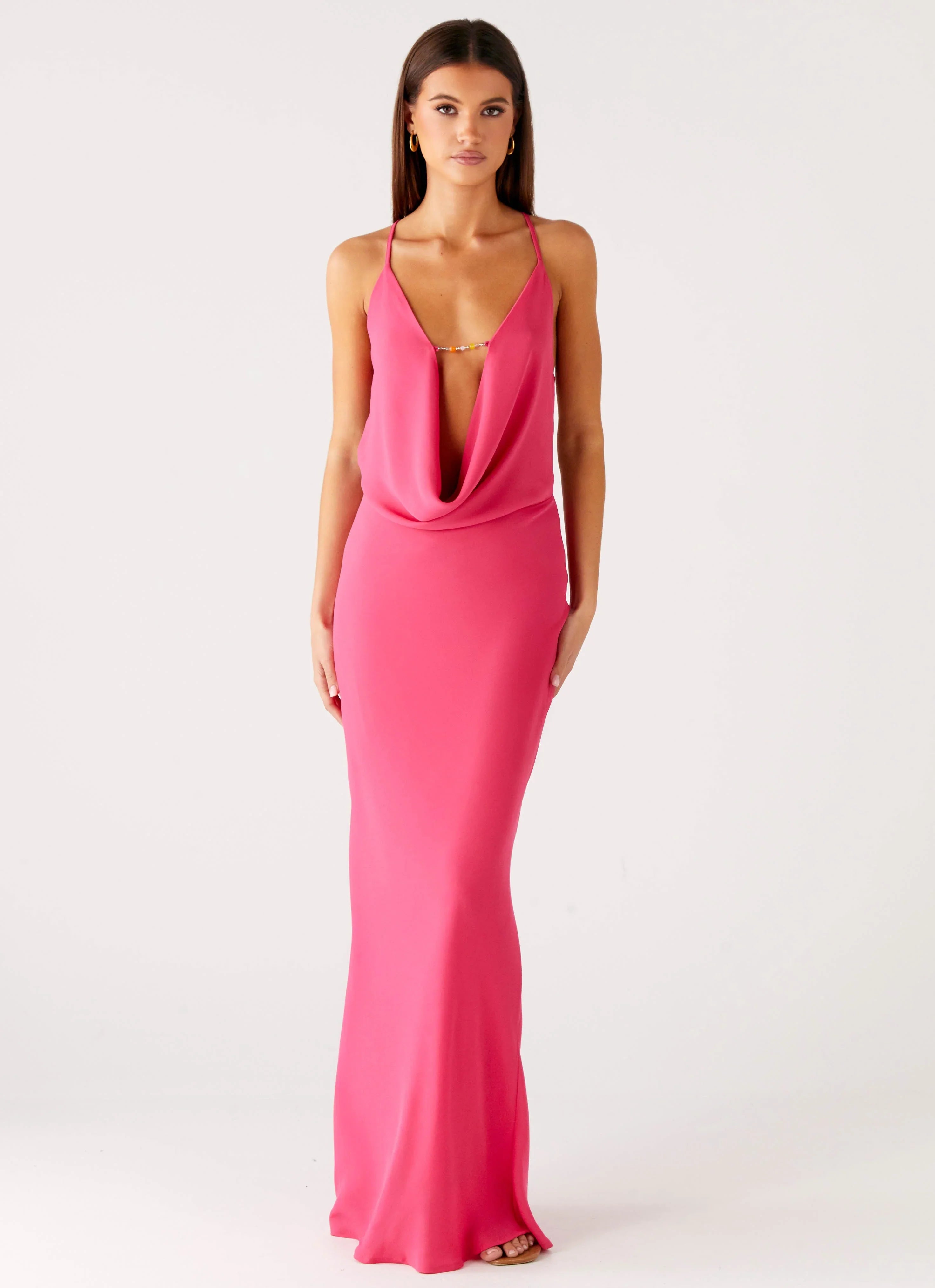 Robe longue Pure Heart Cowl - Fuchsia