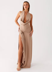 Robe longue Rowan Ray Cowl - Taupe clair