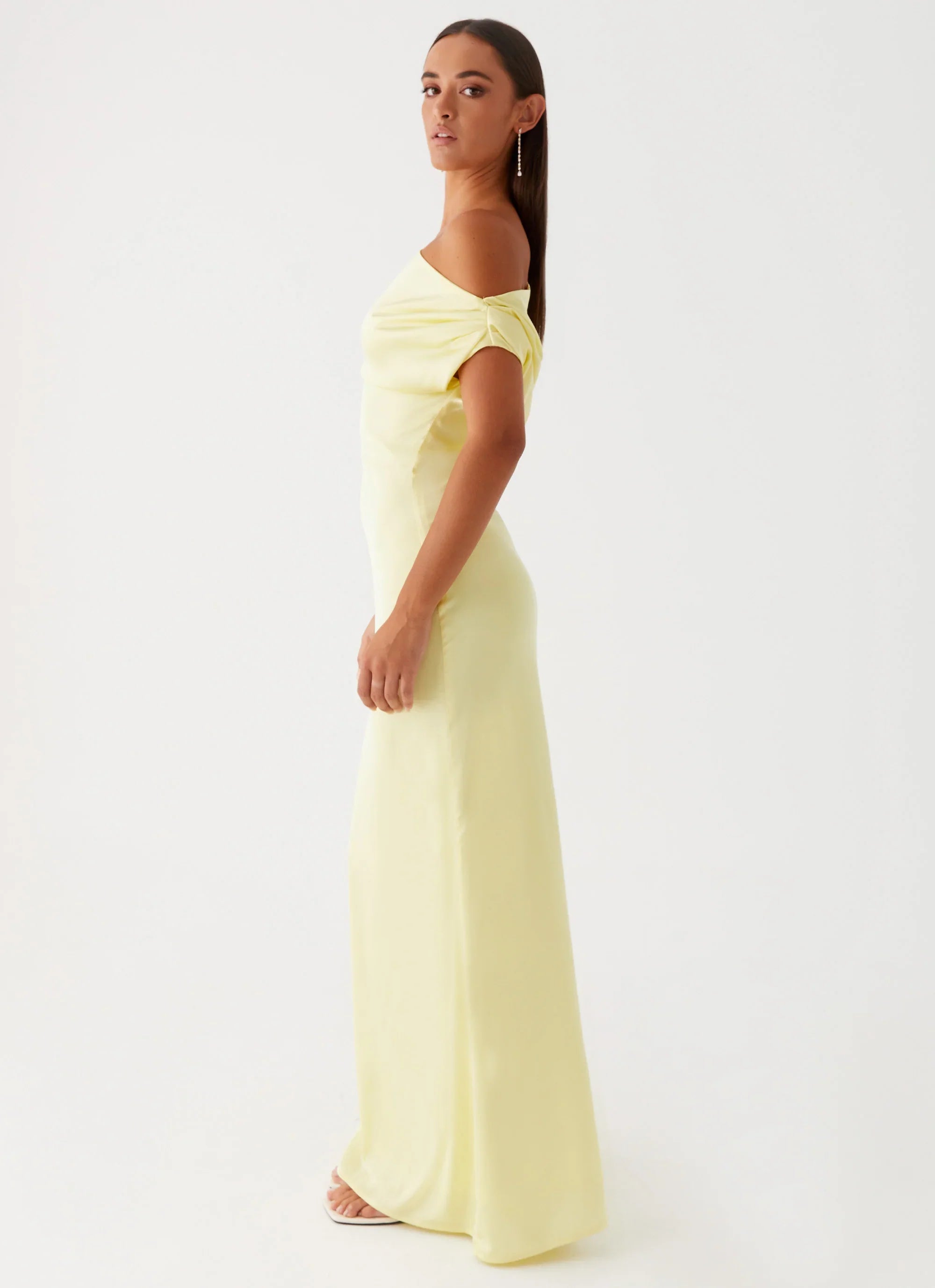 Robe longue en satin Heart Of Glass - Jaune