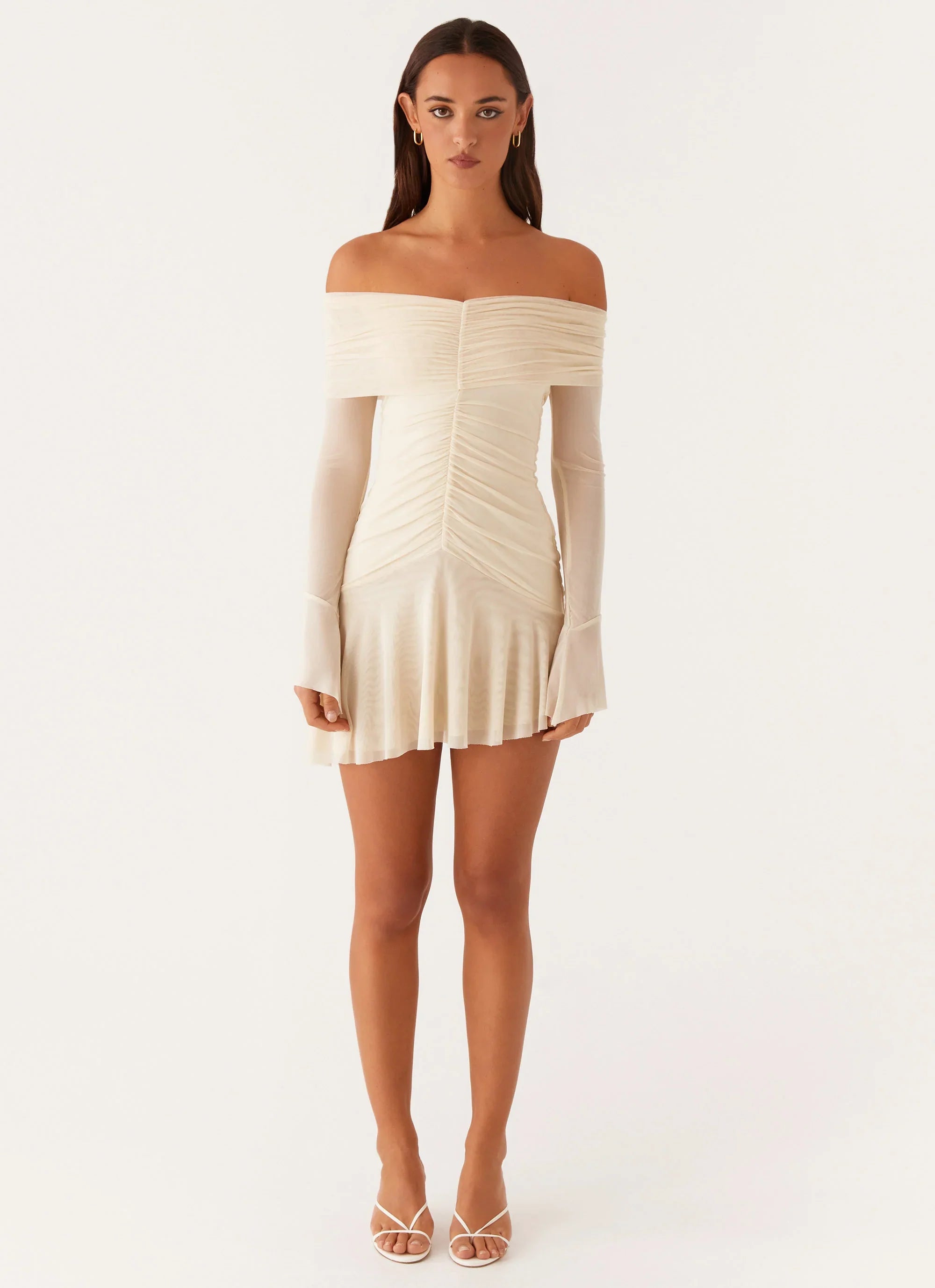 Mini-robe froncée Ellis - Jaune pastel