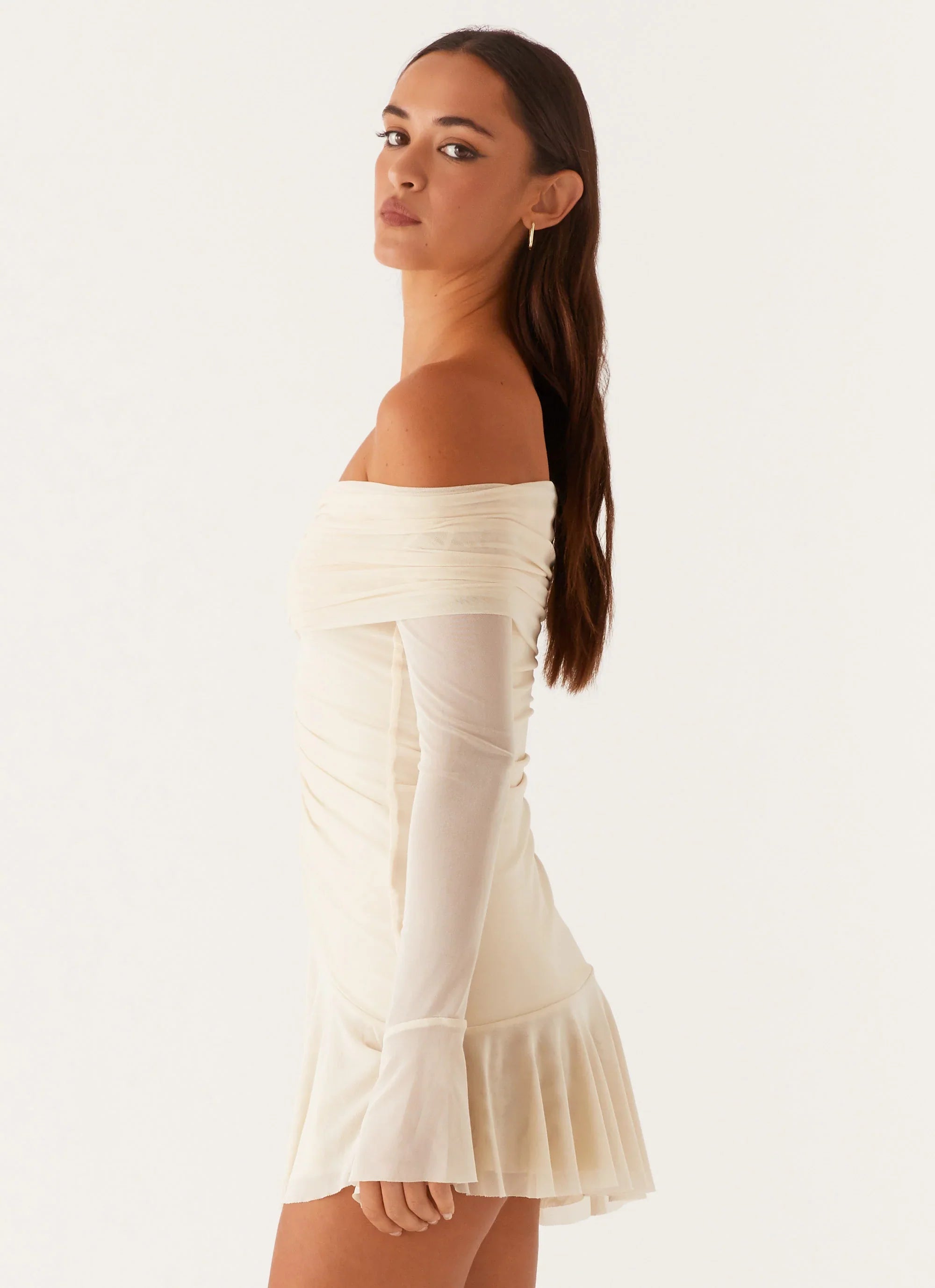 Mini-robe froncée Ellis - Jaune pastel
