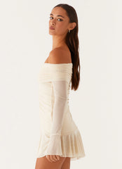 Mini-robe froncée Ellis - Jaune pastel