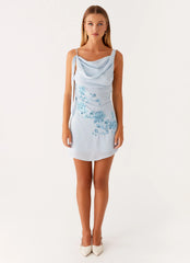 Mini robe perles Lily - Bleu pastel
