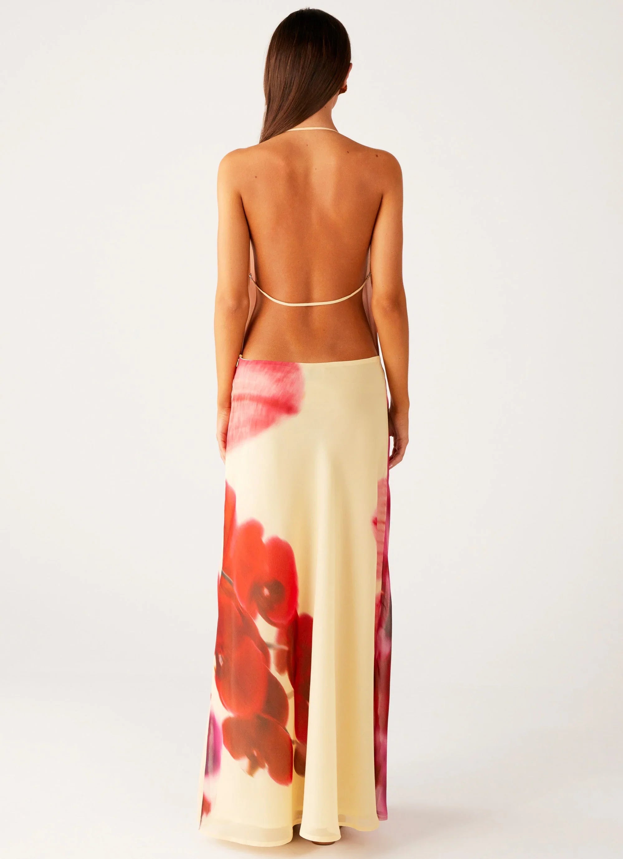 Robe longue Morning Crush Cowl - Imprimé fleuri jaune