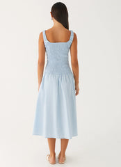 Robe Midi Wildflower - Bleu