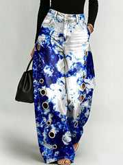 Colorful Graffiti Decorative Patterns Women's Casual Denim Pants