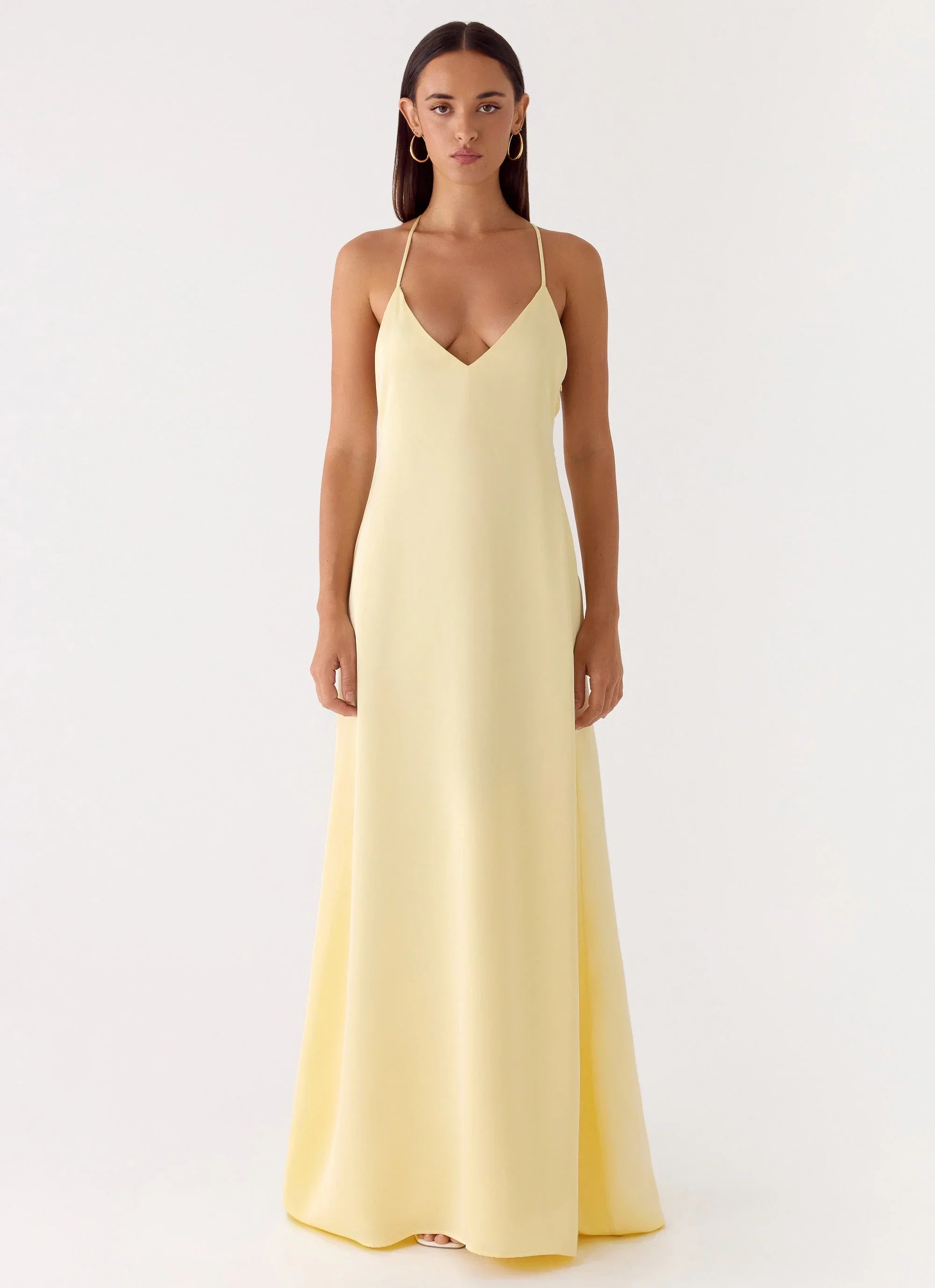 Robe longue Fine Line - Jaune