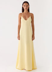 Robe longue Fine Line - Jaune