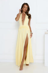 Robe longue à licou Bewitched By Light jaune
